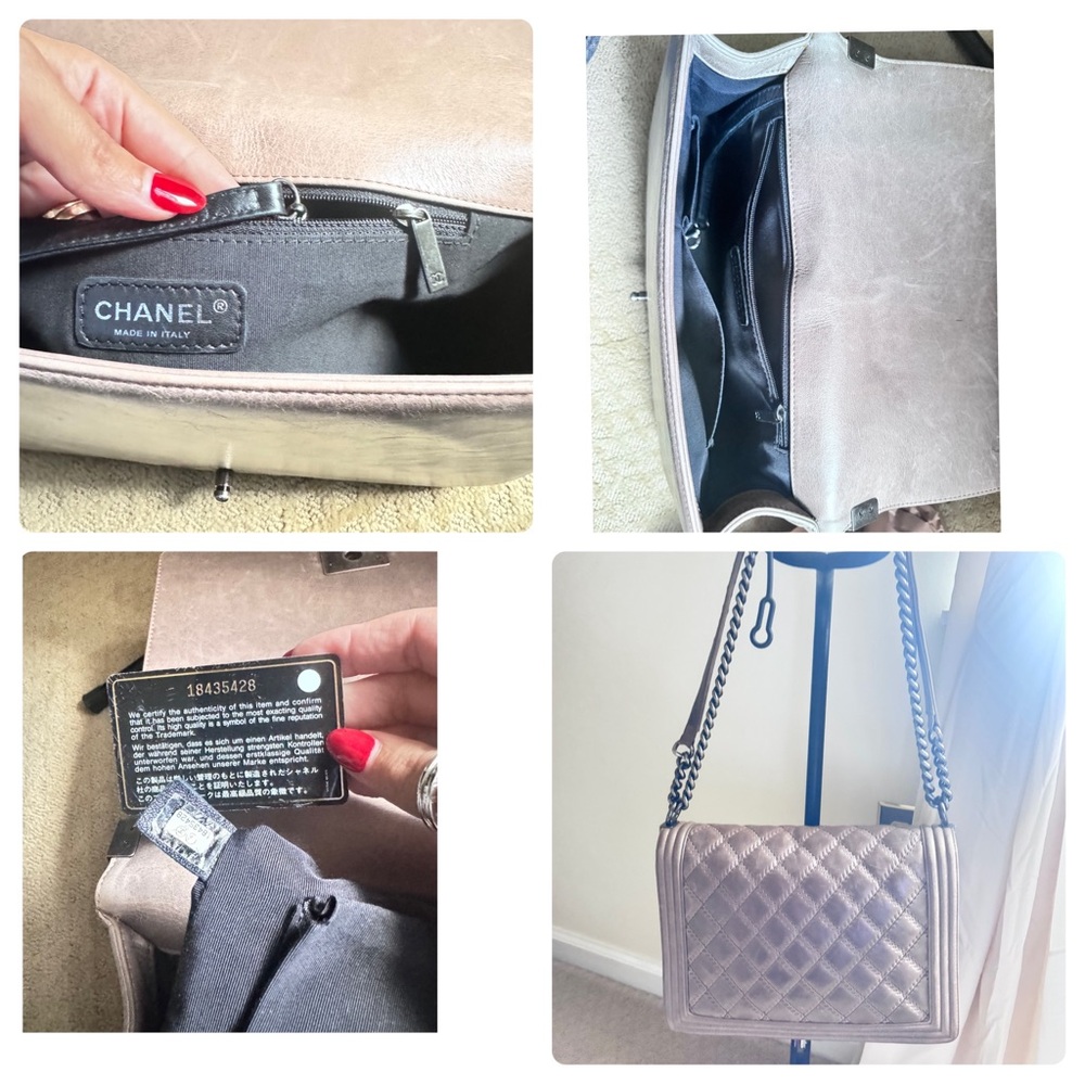 CHANEL Quilted Large Tan Bag with Chain Strap - Picture 16 of 16